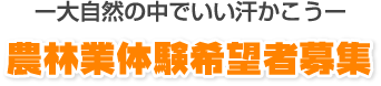 農林業体験希望者募集